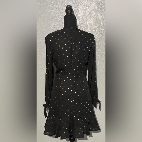 GB Gianni Bini Black Gold Polka Dot Dress - Picture 4 of 6